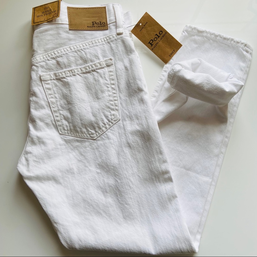 NWT RALPH LAUREN White Avery Boyfriend Jeans - Picture 2 of 8